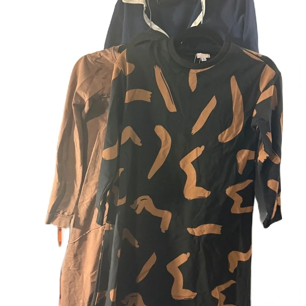 Tottini NWOT Black, Brown, Navy Patterned Dress bundle of 3